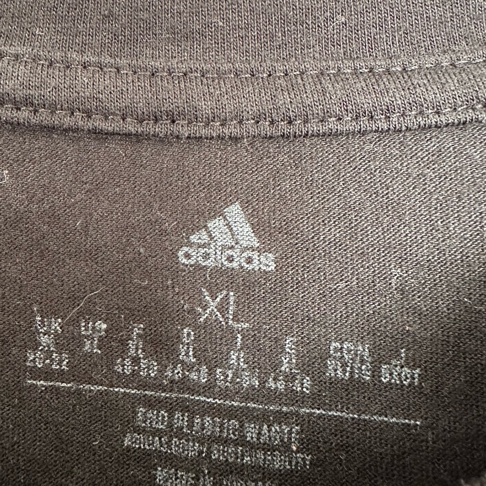 Adidas Aeroready Athletic T Shirt Black Tee Gray Embroidered Stripes - Picture 5 of 7